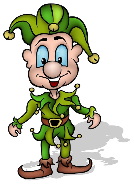 Clown souriant vert avec Golden Jingle Bells