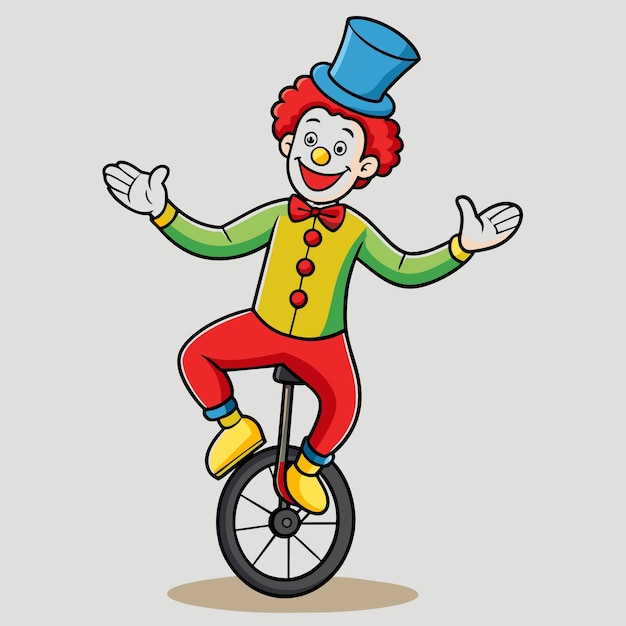 un clown sur un vélo avec les mots clown dessus