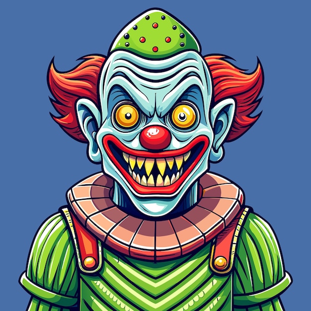 Clowns Joker Buffon Comédien Jongleur Mascotte Dessinée à La Main Personnage De Dessin Animé Autocollant Concept D'icône