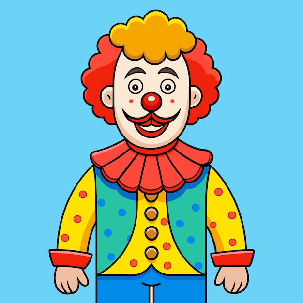 Vecteur clowns joker buffon comédien jongleur mascotte dessinée à la main personnage de dessin animé autocollant concept d'icône