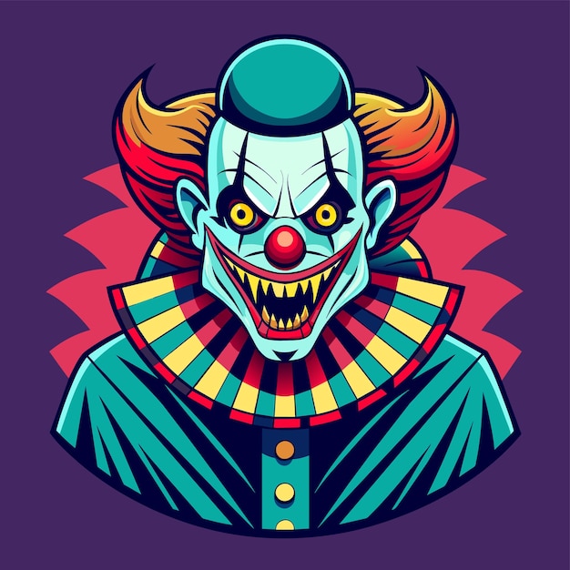 Vecteur clowns joker buffon comédien jongleur mascotte dessinée à la main personnage de dessin animé autocollant concept d'icône