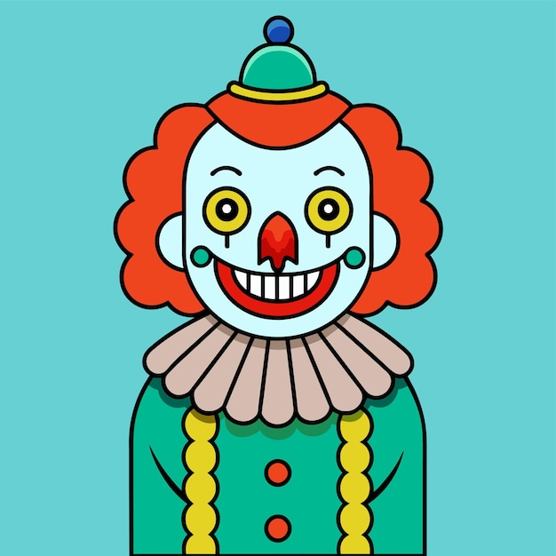 Clowns Joker Buffon Comédien Jongleur Mascotte Dessinée à La Main Personnage De Dessin Animé Autocollant Concept D'icône