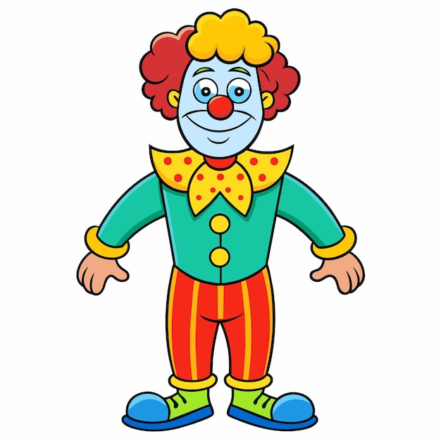 Clowns joker buffon comédien jongleur mascotte dessinée à la main personnage de dessin animé autocollant concept d'icône