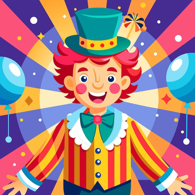 Clowns Joker Buffon Comédien Jongleur Mascotte Dessinée à La Main Personnage De Dessin Animé Autocollant Concept D'icône