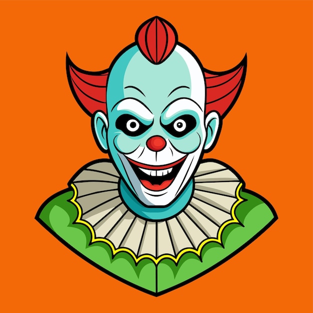 Vecteur clowns joker buffon comédien jongleur mascotte dessinée à la main personnage de dessin animé autocollant concept d'icône