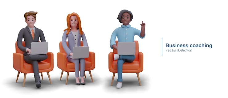 Vecteur coaching d'entreprise formation du personnel aide au développement des entreprises