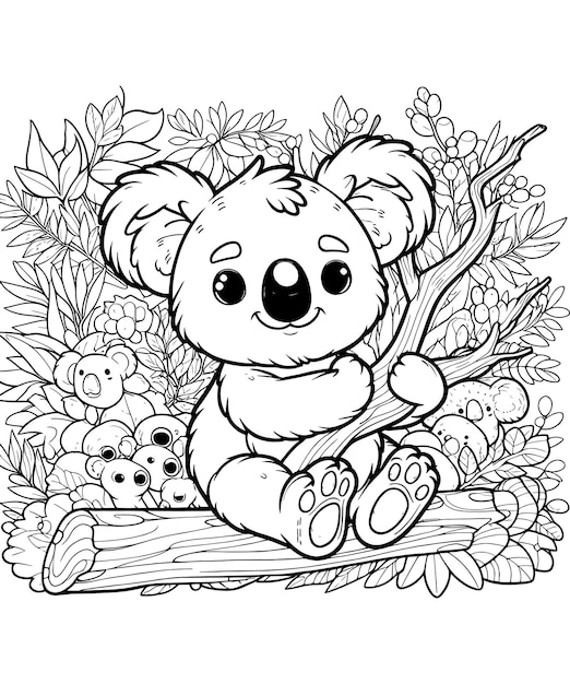 Coala à colorier illustration vectorielle en carton