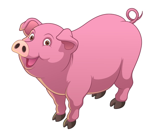 Vecteur cochon, dessin animé, animal, illustration