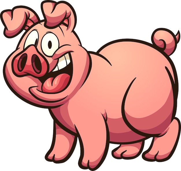 Vecteur cochon dessin animé