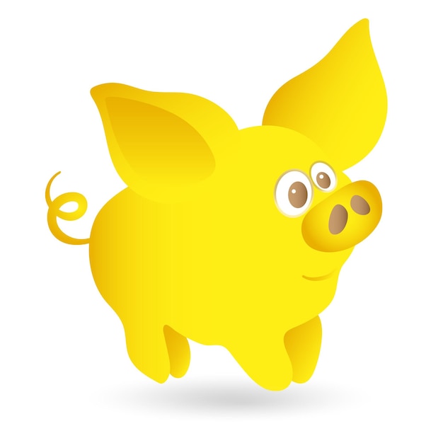 Cochon jaune drôle