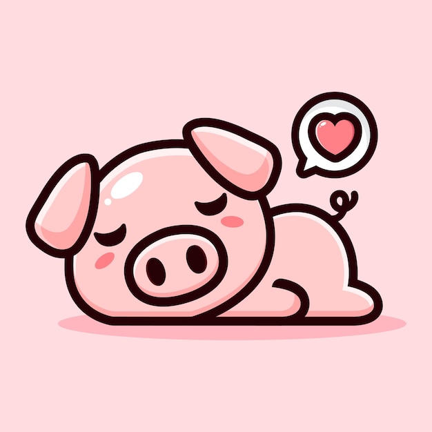 Cochon Mignon Paresseux Amour Dormir