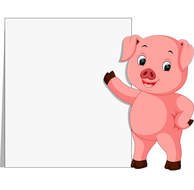 cochon mignon avec signe vierge