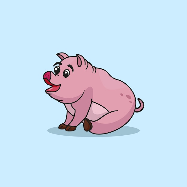 Vecteur cochon rose mignon