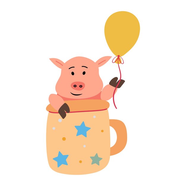 Cochon Tenant Un Ballon