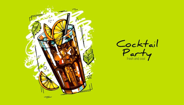 Cocktail Dessiné à La Main