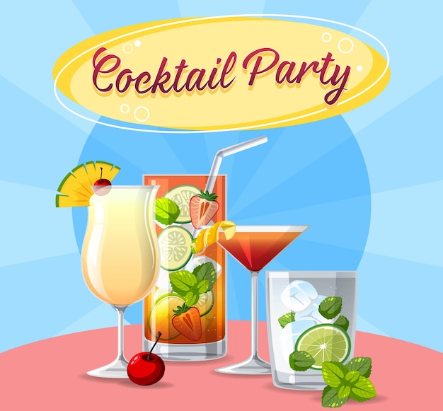 Un cocktail sur fond comique