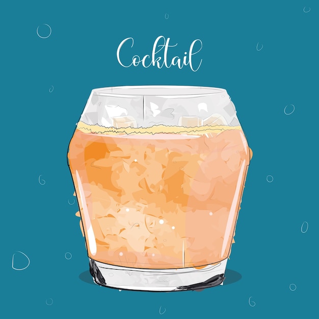 Cocktail orange tropical isolé avec de la glace