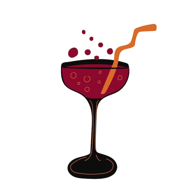 Vecteur cocktail rouge pour halloween décoration de globe oculaire martini effrayant illustration vectorielle style plat