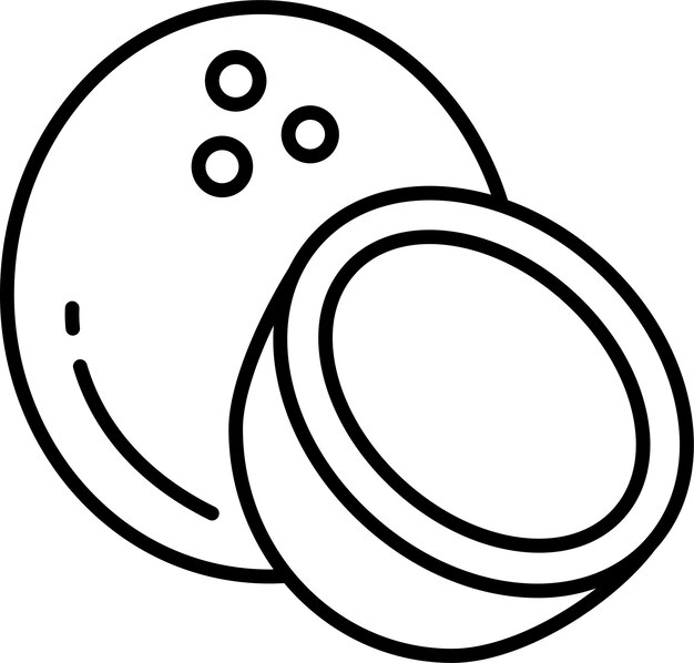 Coconut outline vector illustration