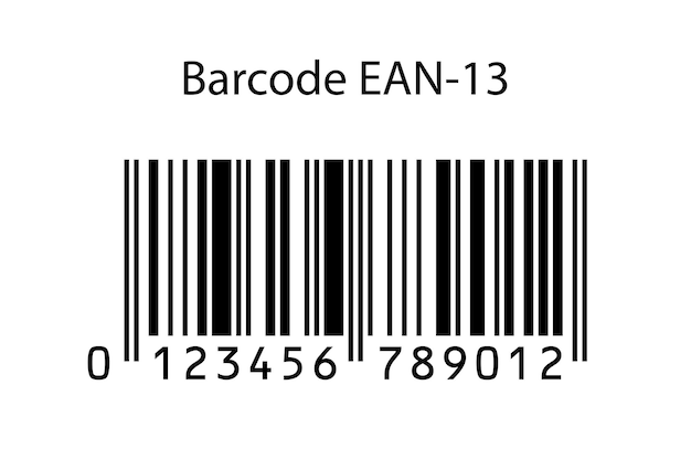 Vecteur code à barres ean13 isolé sur fond blanc vector