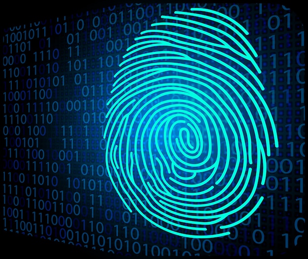 Code binaire d'arrière-plan de technologie de balayage d'empreintes digitales