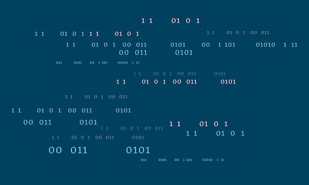 Code binaire de style matrice vectorielle numéros décroissants numériques fond bleu