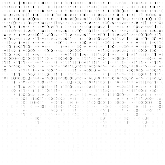 Vecteur code binaire zéro une matrice fond blanc abstract matrix background binary computer code