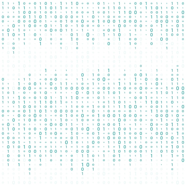 Code binaire zéro une matrice fond blanc Abstract Matrix Background Binary Computer Code