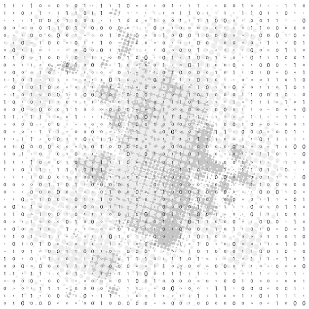 Code binaire zéro une matrice fond blanc Abstract Matrix Background Binary Computer Code