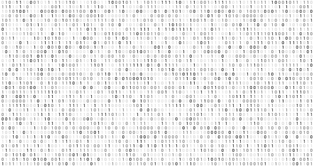 Code De La Matrice Binaire. Flux De Données Informatiques, Codes De Sécurité Numériques Et Fond Abstrait D'informations De Codage Gris