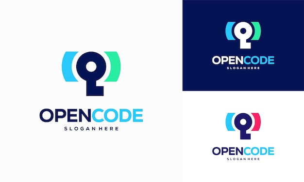 Code ouvert logo conçoit concept vecteur Coder Technology logo modèle logo symbole
