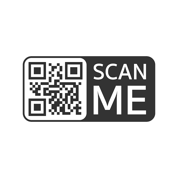 Vecteur code qr pour smartphone inscription scannez-moi avec l'icône du smartphone code qr pour le paiement