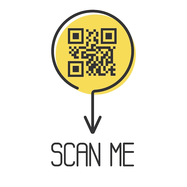 Code QR pour smartphone Inscription scannez-moi avec l'icône du smartphone Code Qr pour le paiement