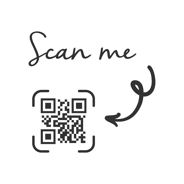 Vecteur code qr pour smartphone inscription scannez-moi avec l'icône du smartphone code qr pour le paiement