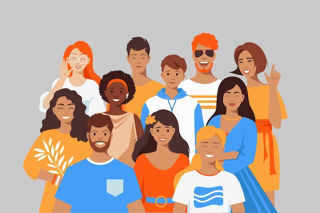 Coéquipiers multiculturels Unité dans la diversité Personnes de différentes nationalités
