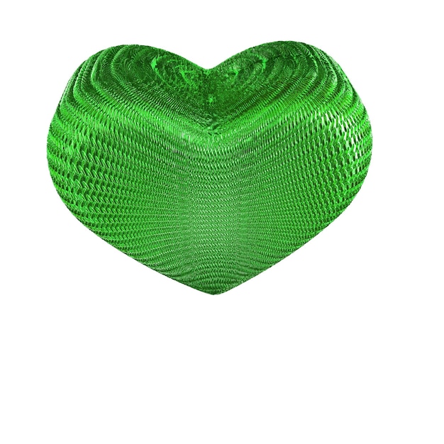 Coeur 3d Scintillant En Vert