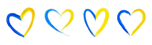 Vecteur coeur aux couleurs du drapeau ukrainien