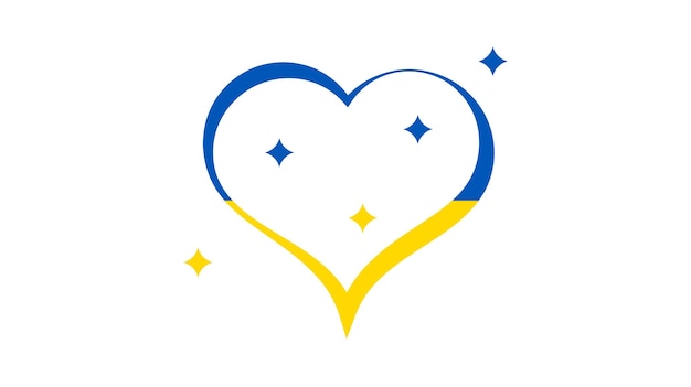 Coeur Aux Couleurs Ukrainiennes