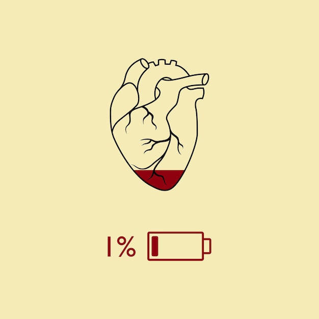 Le Coeur A Besoin D'être Rechargé Coeur De Batterie Faible