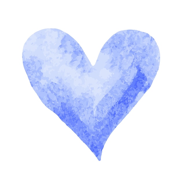 Coeur Bleu Aquarelle, élément Isolé Sur Fond Transparent.