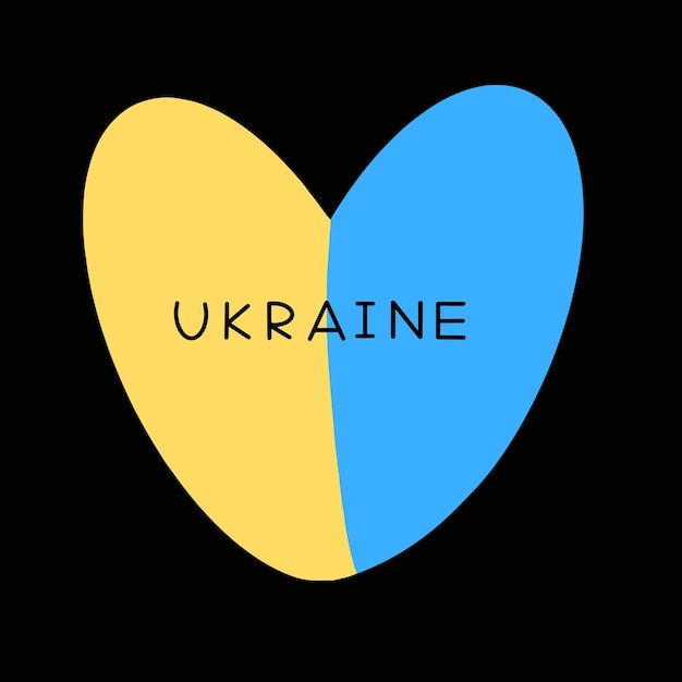 Un Coeur Bleu Et Jaune Avec Le Mot Ukraine Dessus