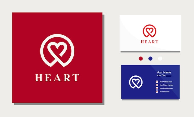 Coeur Cercle Ligne Santé Médicale Logo Design Icône Vecteur Symbole