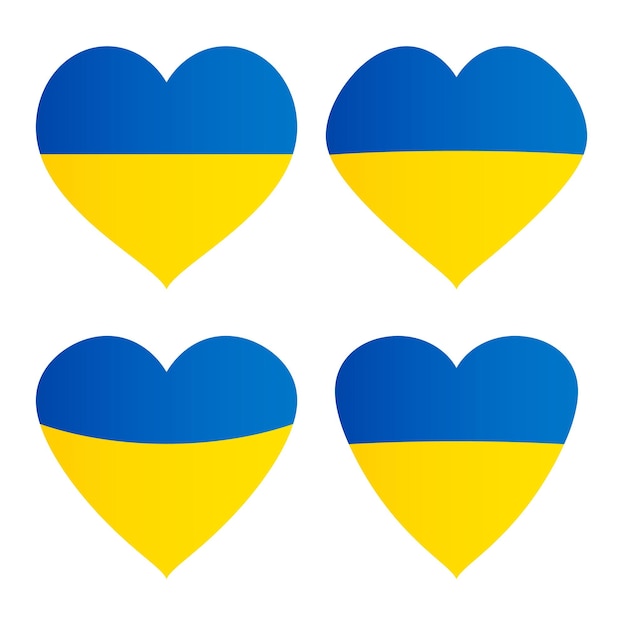 Le cœur dans les couleurs du drapeau ukrainien Aime l'Ukraine Arrêtez la guerre
