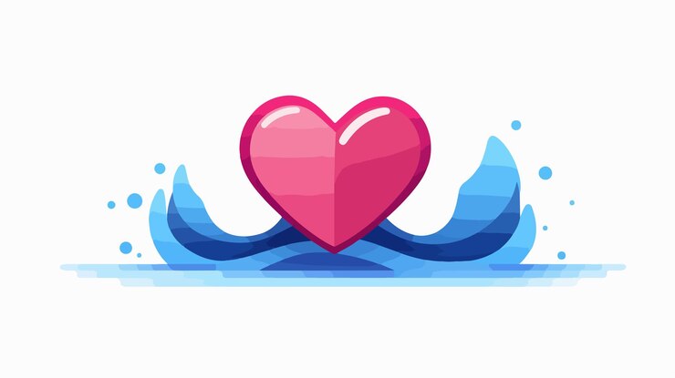 un cœur dans l'eau