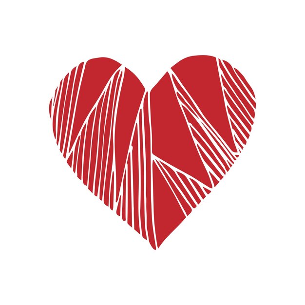 Coeur Dessiné à La Main Isolé élément De Conception Pour Le Concept Damour Doodle Croquis En