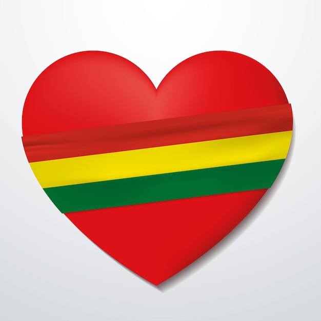 Coeur avec le drapeau de la Bolivie