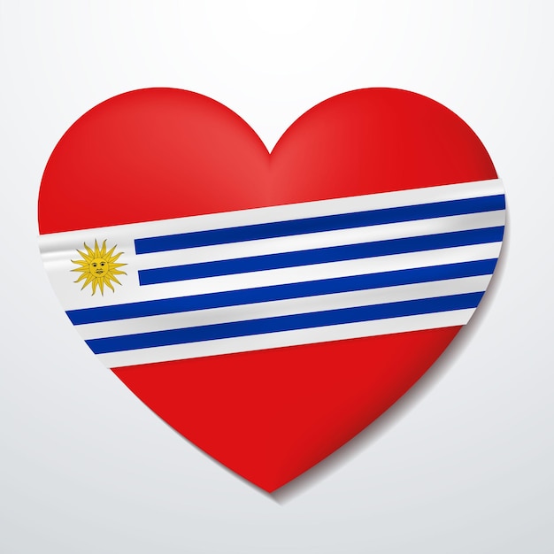 Coeur Avec Le Drapeau De L'uruguay