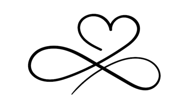 Vecteur le cœur est le signe de l'amour pour toujours l'infini symbole romantique des gens connectés rejoignent la passion