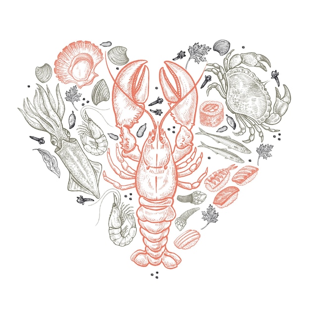 Coeur De Fruits De Mer