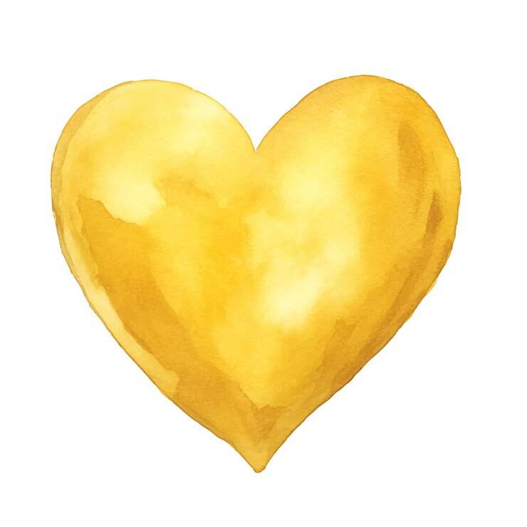 Vecteur un cœur jaune avec les mots amour dessus